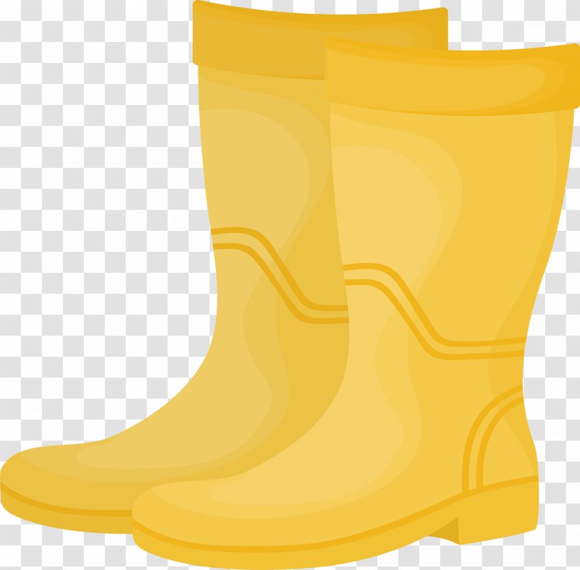 Yellow Wellington Boot - Rubber Boots Transparent PNG