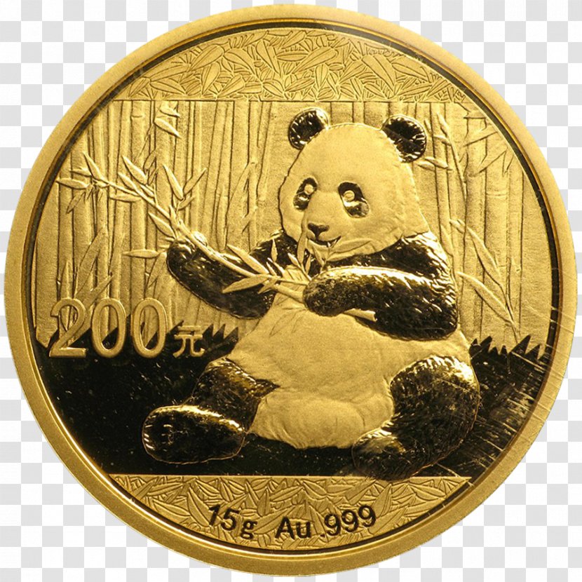 Giant Panda Chinese Gold Bullion Coin - Silver Transparent PNG