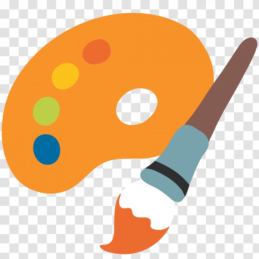 Emoji Painting Paintbrush Palette Drawing - Orange Transparent PNG