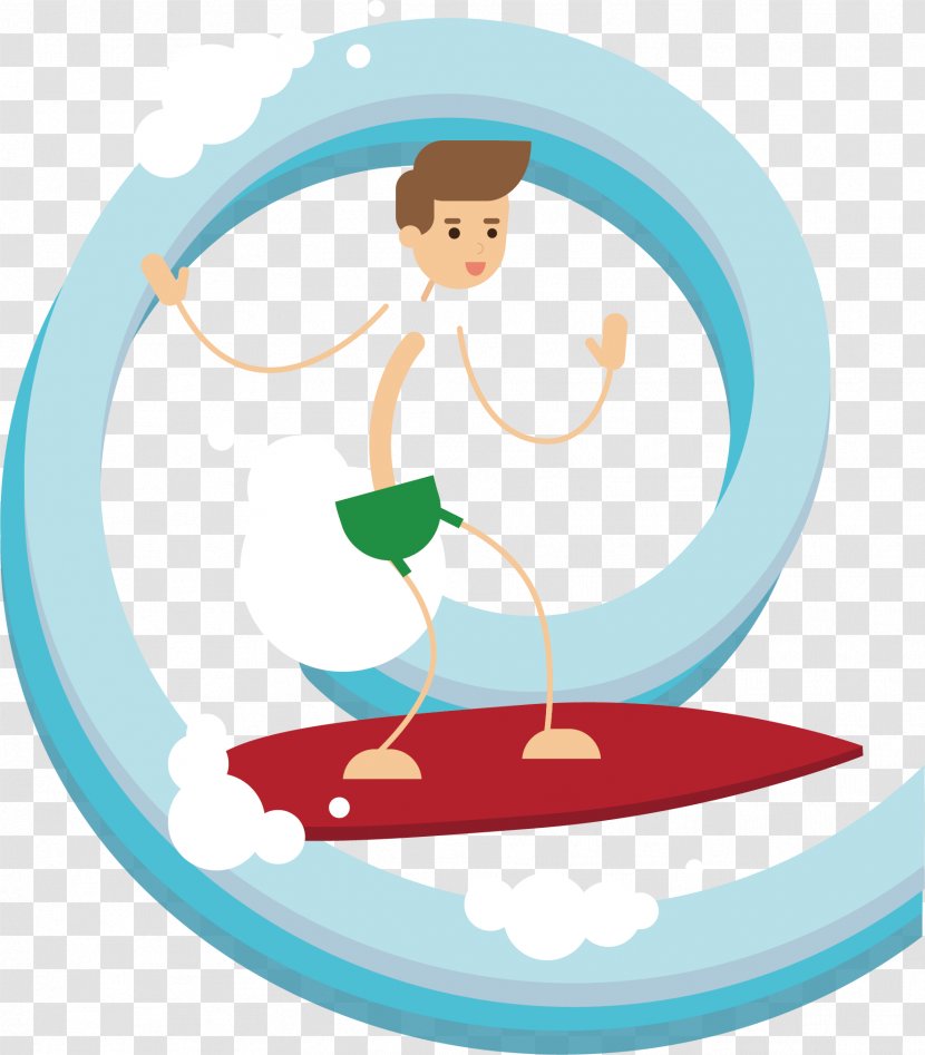 Cartoon Drawing Illustration - Animation - Surfing Vector Transparent PNG