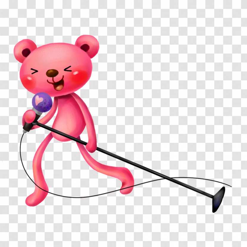 Animation Cartoon - Singing Bear Transparent PNG