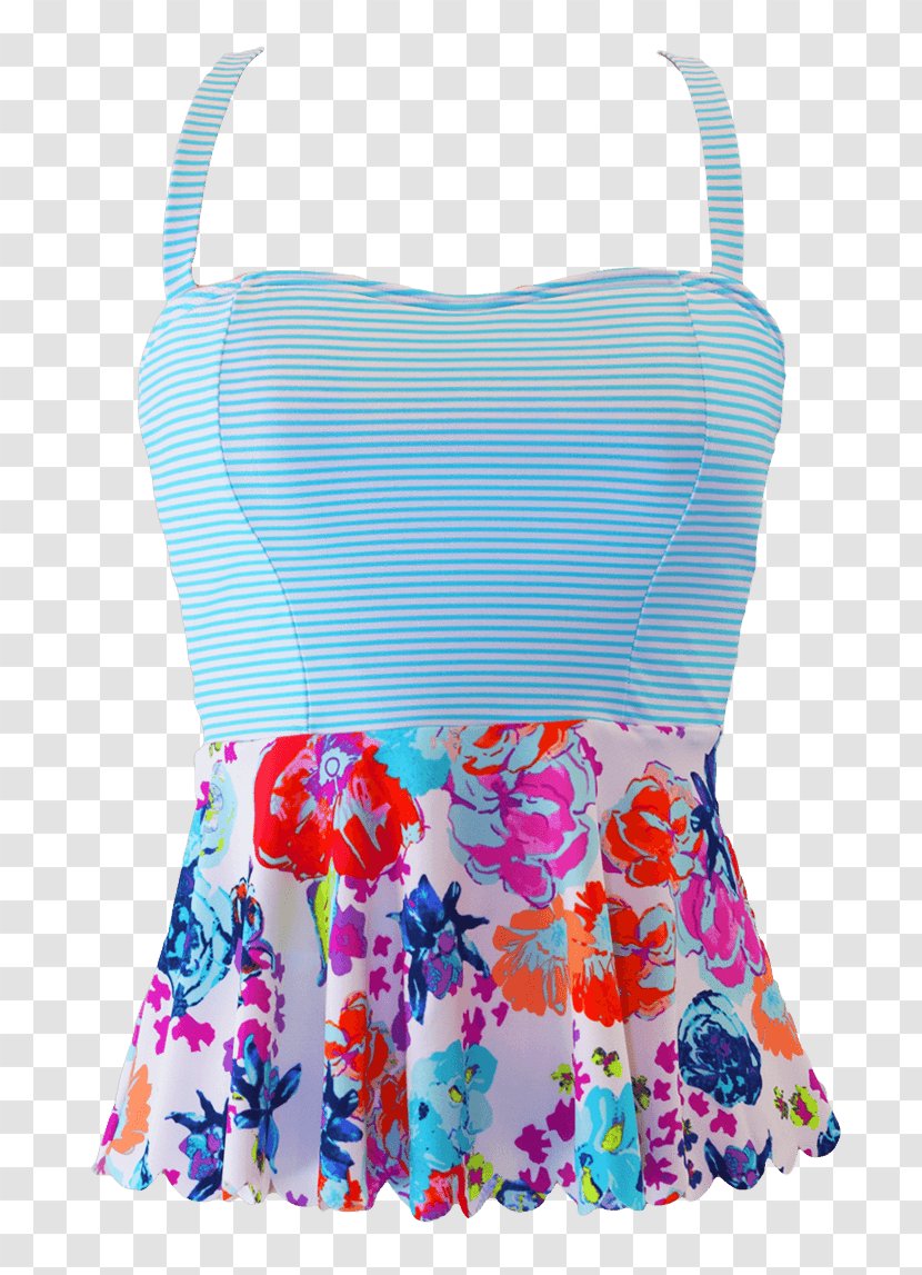 Overskirt Dress One-piece Swimsuit Tankini - Cartoon - Floral Dresses For Juniors Transparent PNG