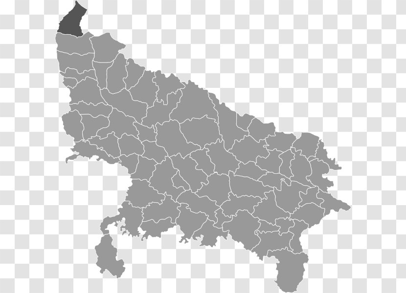 Uttar Pradesh Vector Map - India Transparent PNG