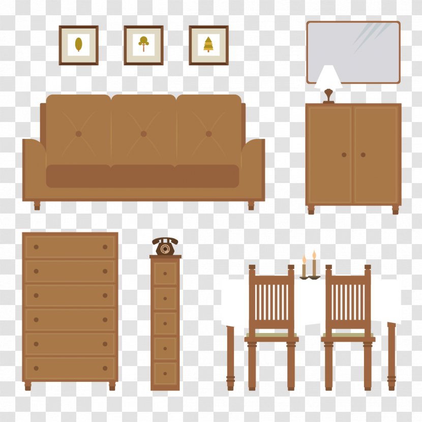Table Furniture Living Room Couch - Designer - Vector Wood Transparent PNG