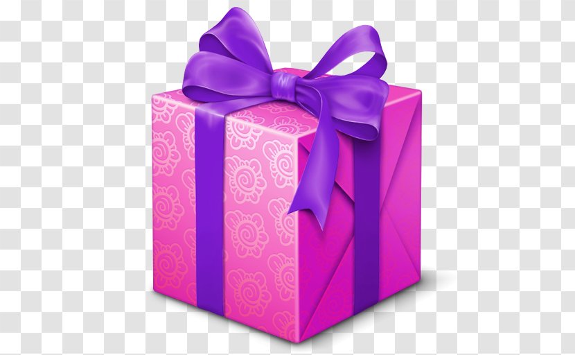 Gift Birthday Box - Magenta - Transparent Transparent PNG