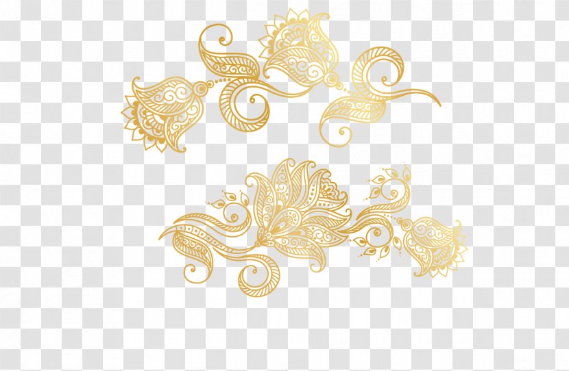 Gold Yellow Jewellery Pattern - Rose Patterns Painting Transparent PNG