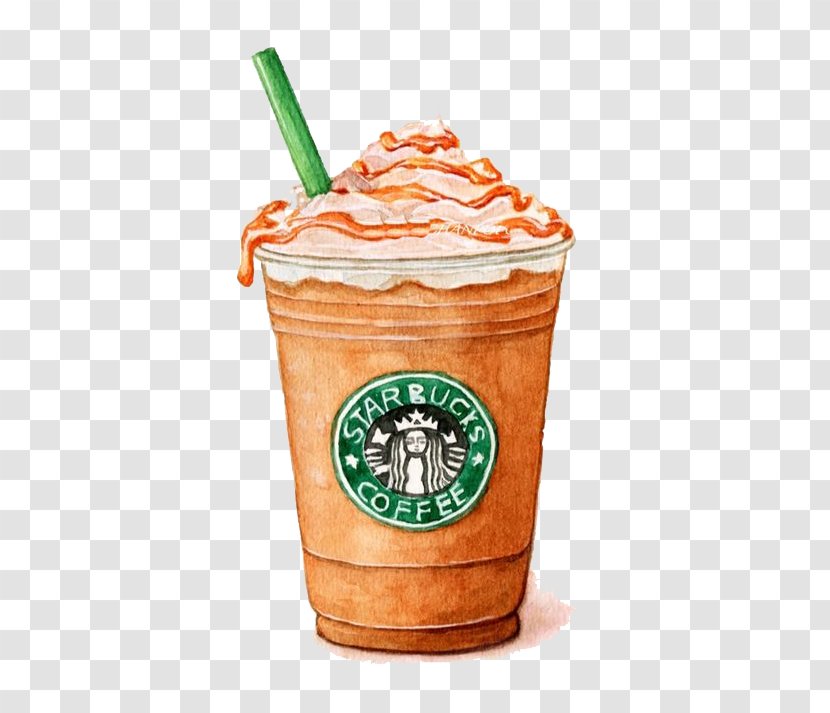 Ice Cream Watercolor Painting Starbucks Transparent PNG