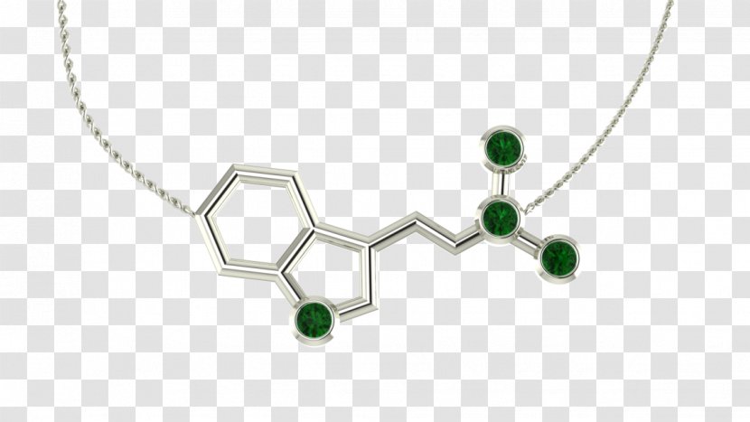 N,N-Dimethyltryptamine Molecule Emerald Chemistry Necklace - Nndimethyltryptamine - Dmt Transparent PNG