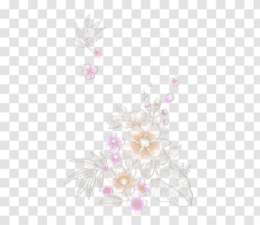 Floral Design Pink Ink Brush Pen - Flower - Jane Lovely Painted Flowers Transparent PNG