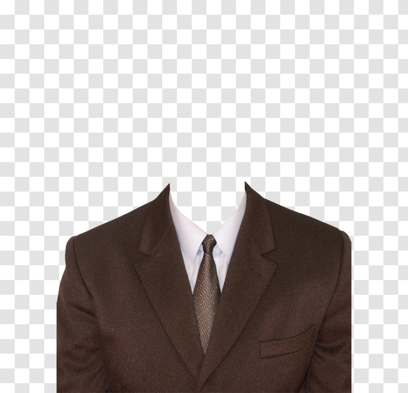 Suit Formal Wear Clothing Necktie - White - Brown Collar Transparent PNG