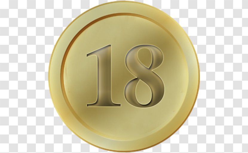 Gold Coin Number - Brass Transparent PNG