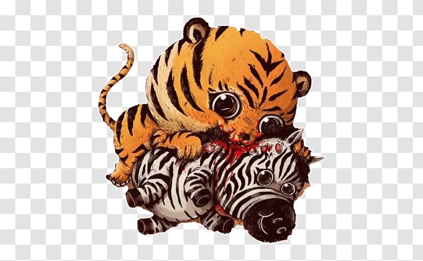 Predation Cuteness Drawing Humour - Tiger - Rod Campbell's Aussie Animals Transparent PNG