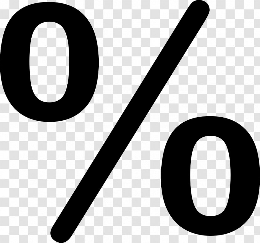 Percent Sign Percentage Symbol - Black And White Transparent PNG