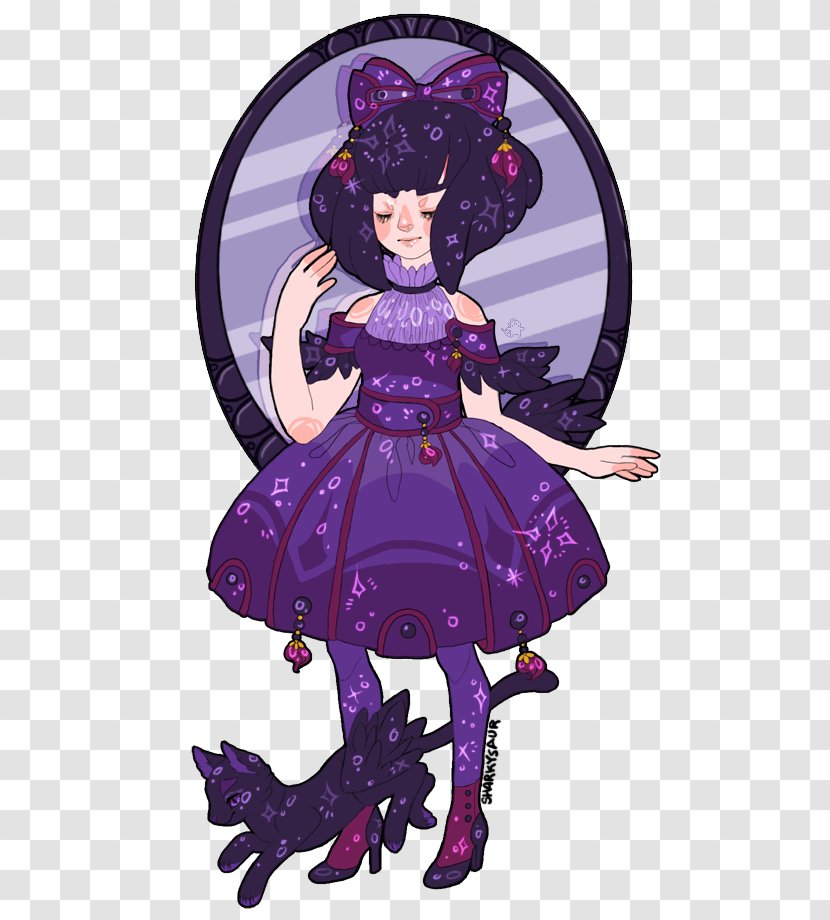 Costume Design Fairy Cartoon - Violet - Mirror Glass Reflection Transparent PNG
