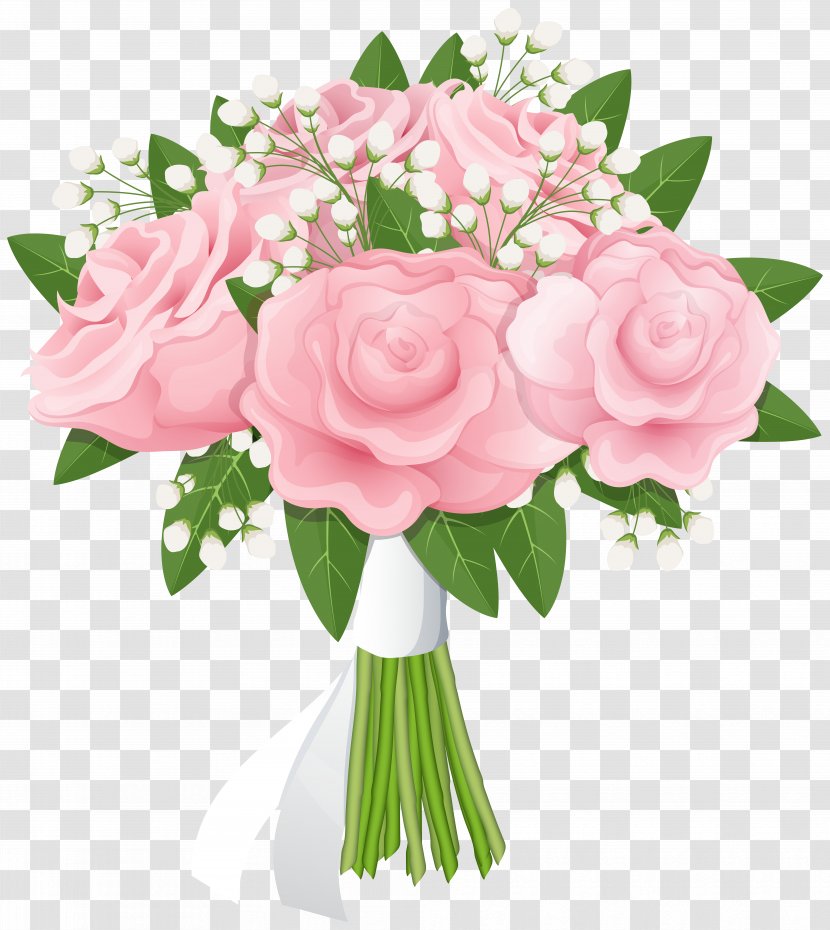Flower Bouquet Rose Pink - Garden Roses - Free Clip Art Image Transparent PNG