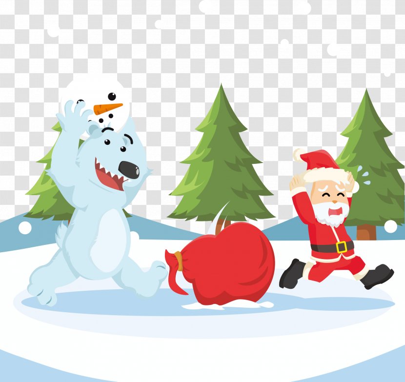 Stock Illustration Drawing - Cartoon - Lovely Santa Claus Vector Material Transparent PNG