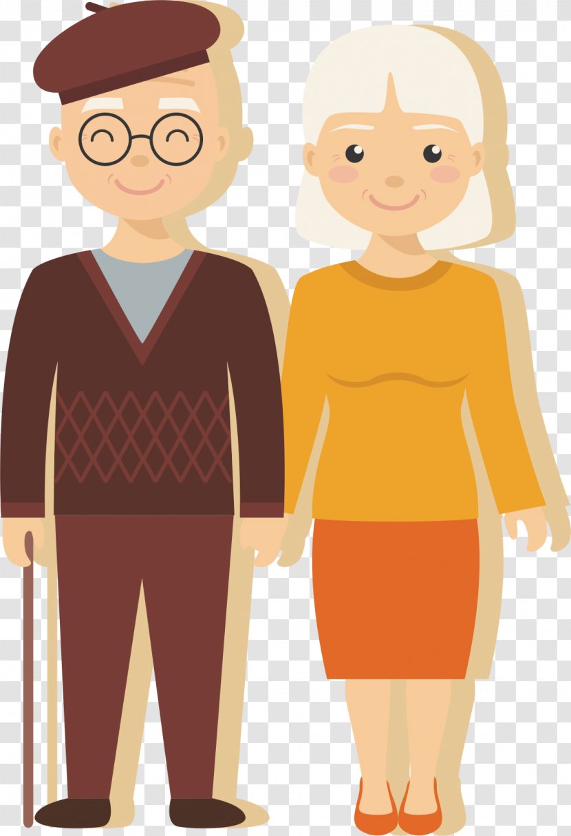Old Age Illustration - Cartoon - Love Couples Transparent PNG