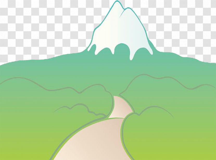 Download Icon - Green - Mountain Path Transparent PNG