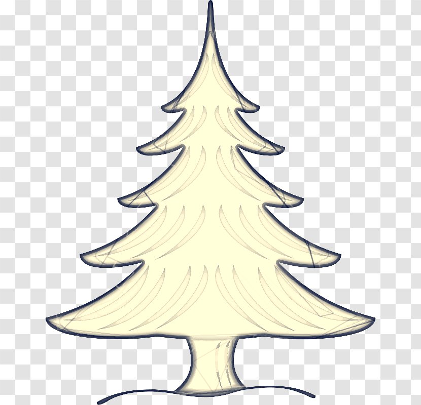 Christmas Tree Line Drawing - Pyrography - Evergreen Transparent PNG