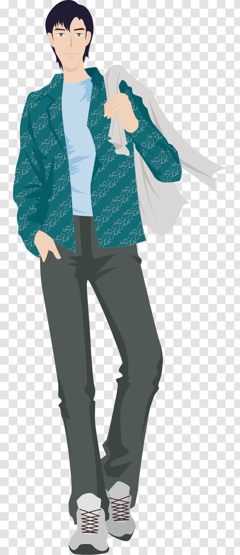 Man Cartoon Illustration - Heart - Young Transparent PNG