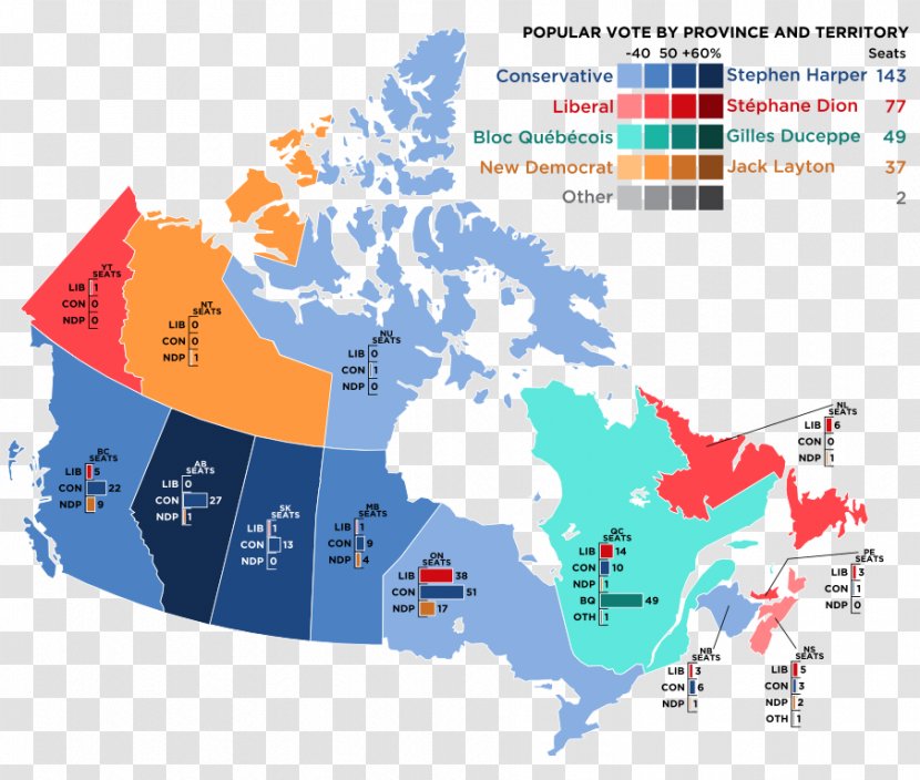 Results Of The Canadian Federal Election, 2015 Canada 2011 2008 - Area Transparent PNG