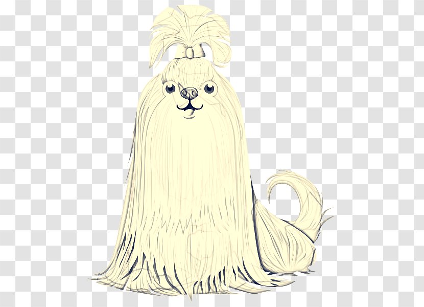 White Cartoon Long Hair Drawing Sketch - Tail Animal Figure Transparent PNG