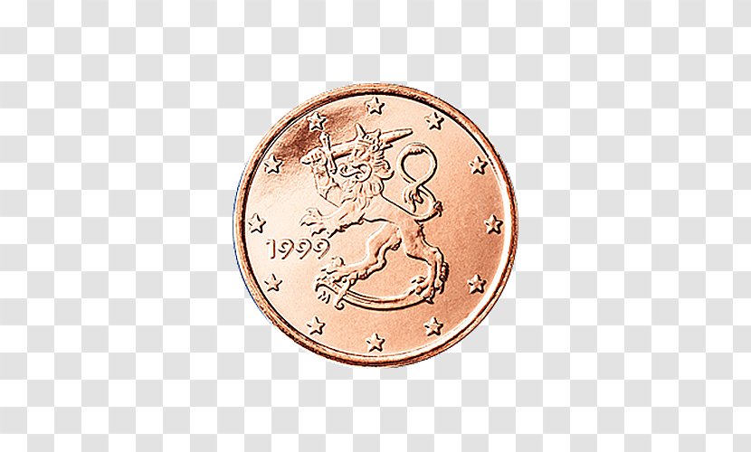 1 Cent Euro Coin Finnish Coins Penny Transparent PNG