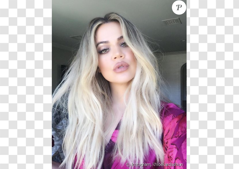 Khloé Kardashian Blond Hair Coloring Wig - Silhouette - Khloe Transparent PNG