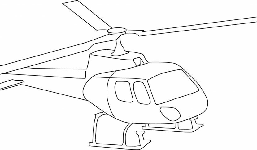 Helicopter Sikorsky UH-60 Black Hawk And White Clip Art - Line - Cliparts Transparent PNG