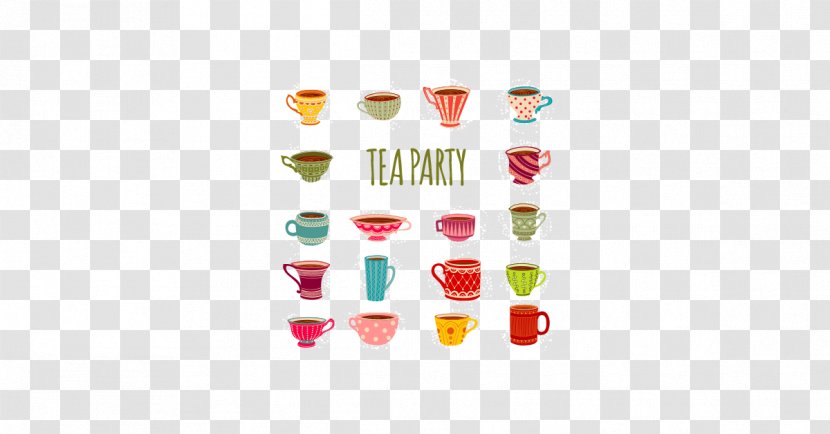 Teacup Teapot Tea Party - Text - Summer Poster Vector Transparent PNG