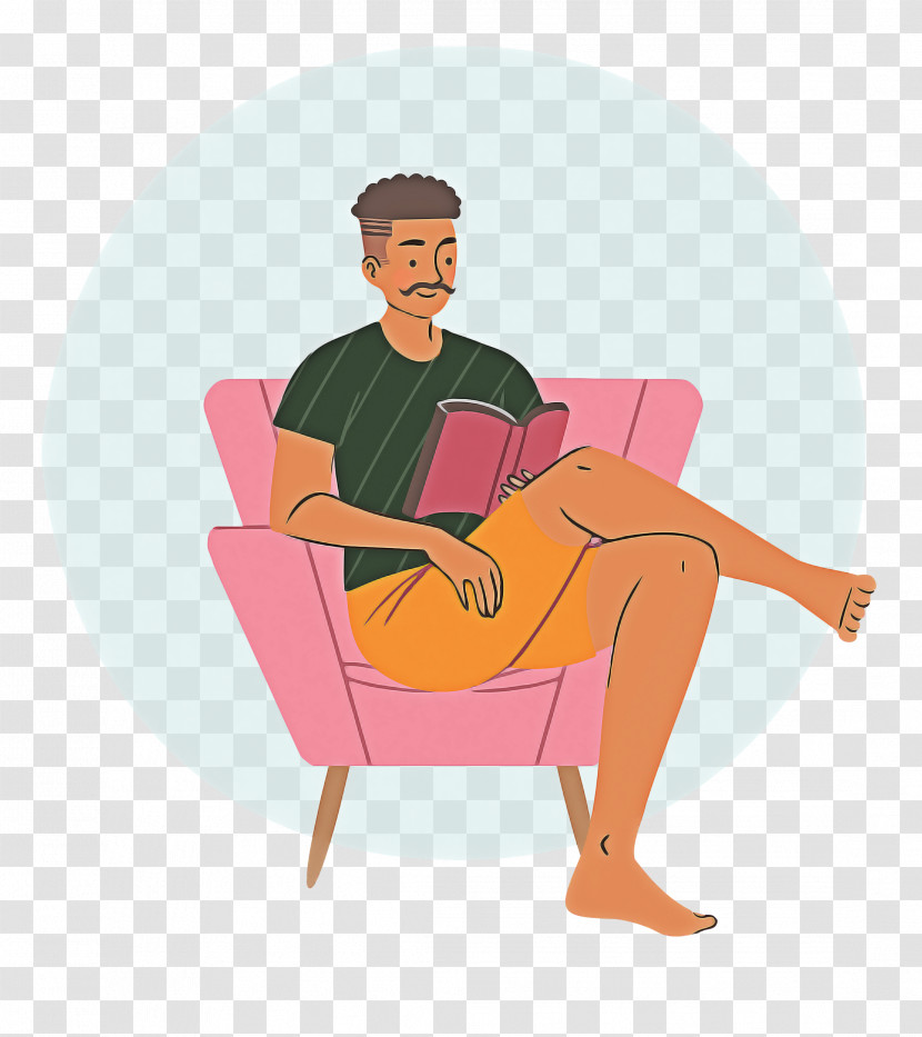 Reading Book Free Time Sofa Transparent PNG