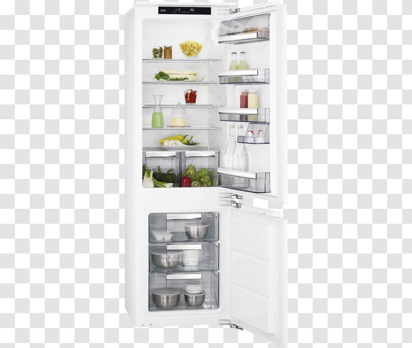 AEG SCE81821LC Refrigerator-Freezer, White Freezers Aeg Refrigerator Recessed Cm. 56 H 177 - Kitchen Appliance Transparent PNG