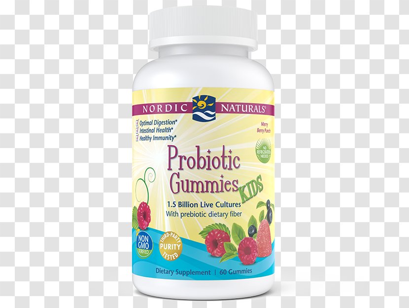 Gummy Candy Nordic Naturals Probiotic Prebiotic Vitamin D3 Gummies - Fiber Transparent PNG