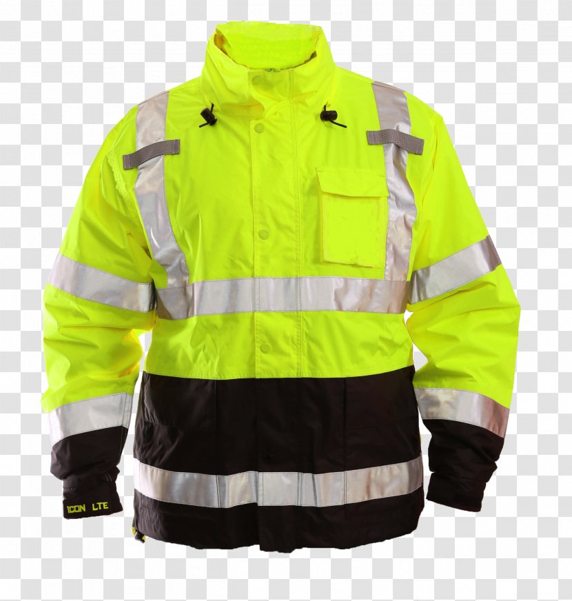 High-visibility Clothing Jacket Coat Personal Protective Equipment - Green With Hood Black Transparent PNG