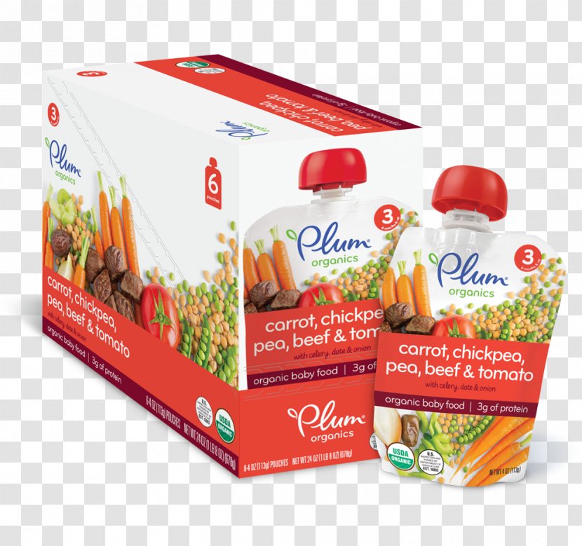 Baby Food Natural Foods Organic Infant - Carton - Plum Tomato Transparent PNG