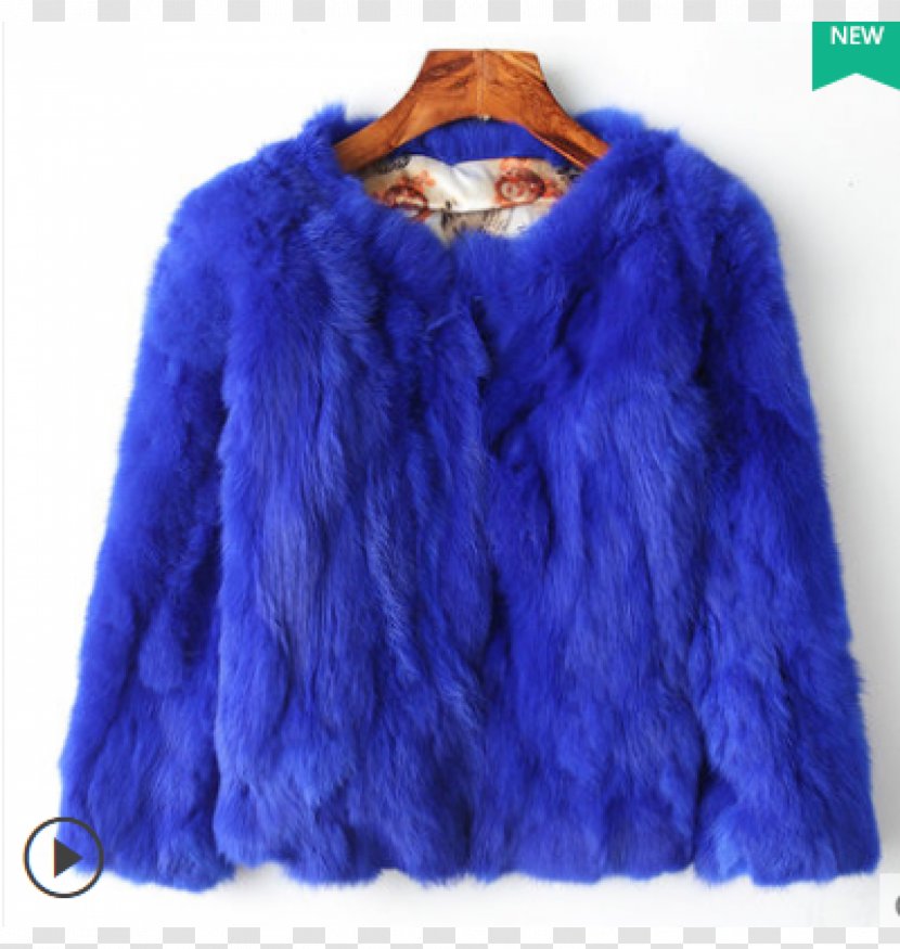 Fur Clothing Rex Rabbit Hair Outerwear - Electric Blue Transparent PNG