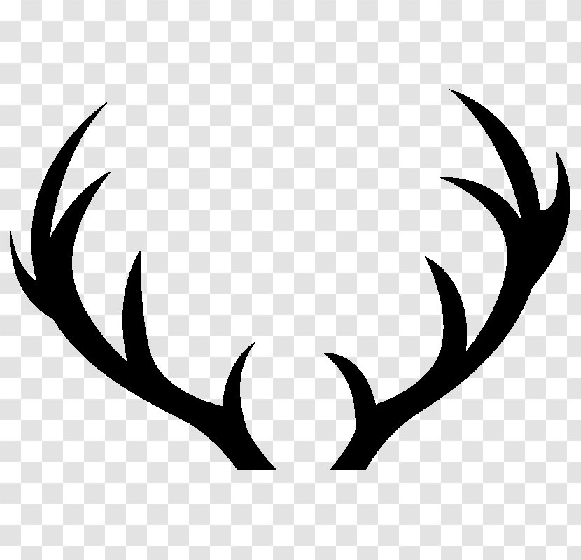 Red Deer Antler Sticker Clip Art - Monochrome Photography Transparent PNG