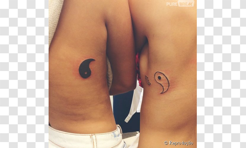 Abziehtattoo Yin And Yang Idea Coffee - Tree - Tatuagem Transparent PNG