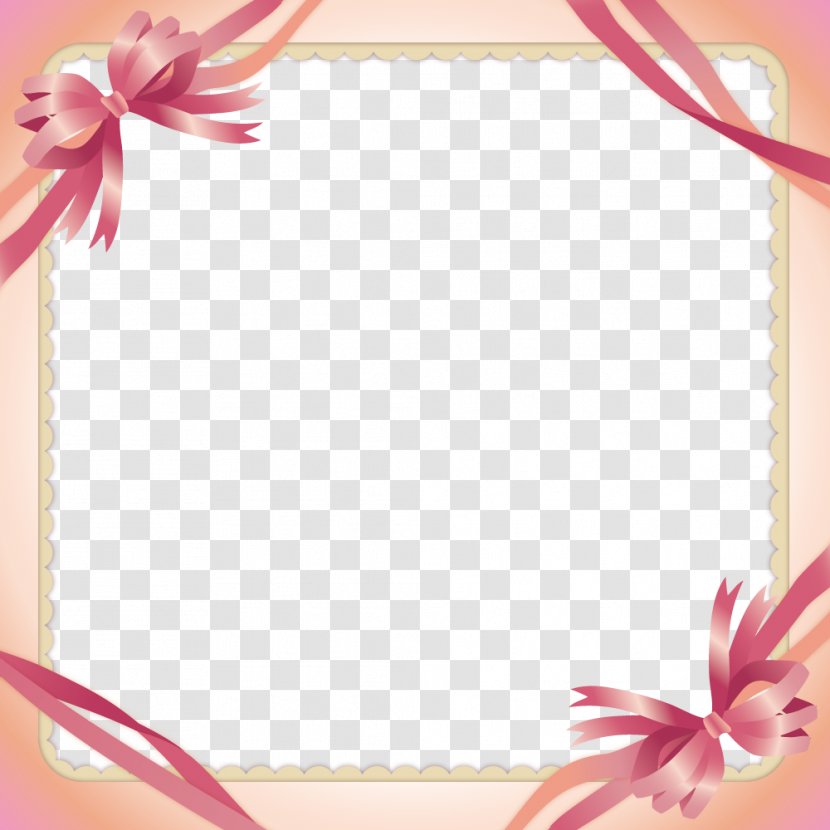 Pink Ribbon Clip Art - Flower - Border Transparent PNG