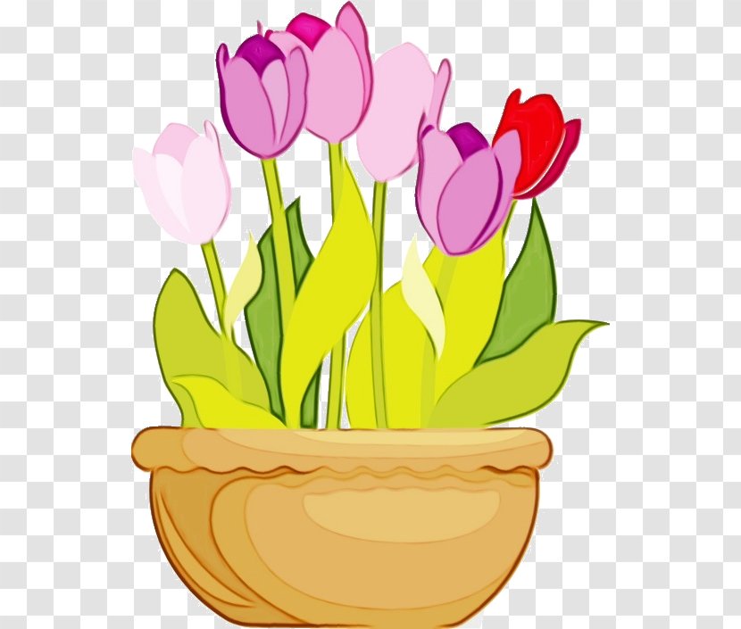Flowerpot Pink Flower Pot Tulip Houseplant - Magenta Lily Family Transparent PNG