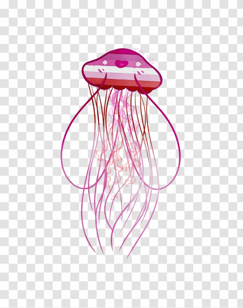 Jellyfish Pink Cnidaria Marine Invertebrates Magenta - Paint Transparent PNG