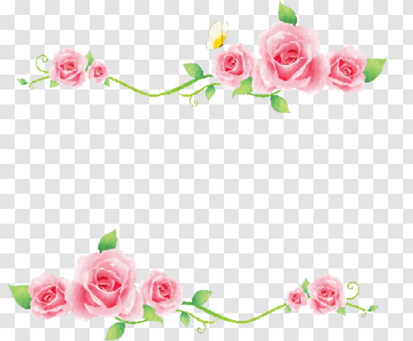 Borders And Frames Clip Art Rose Flower Pink - Chicken In Pasture Transparent PNG