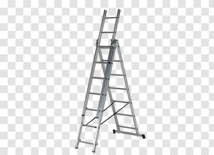 Combi Ladder 3 Section Capacity 150kg Rungs And Hailo Combined Sections Aluminium Stair 2 Scaffolding Operating Height (max.): 2.75 M ProfiStep - Escabeau Transparent PNG