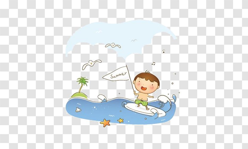 Cartoon Child Illustration - Model Sheet - Fresh Summer Vacation Picture Element Vector Material Transparent PNG