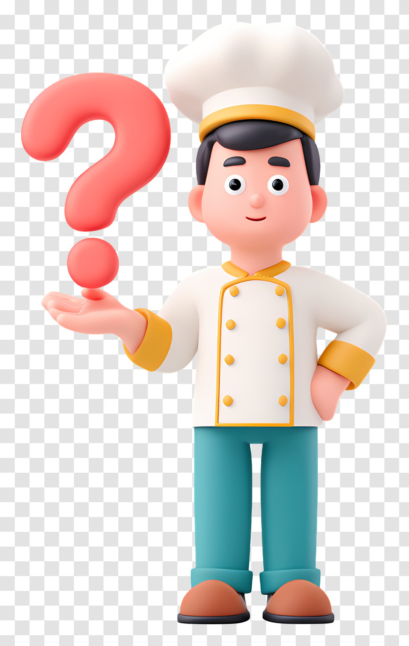 Chef Holding Question Mark - Chef Mascot Asking A Question Transparent PNG