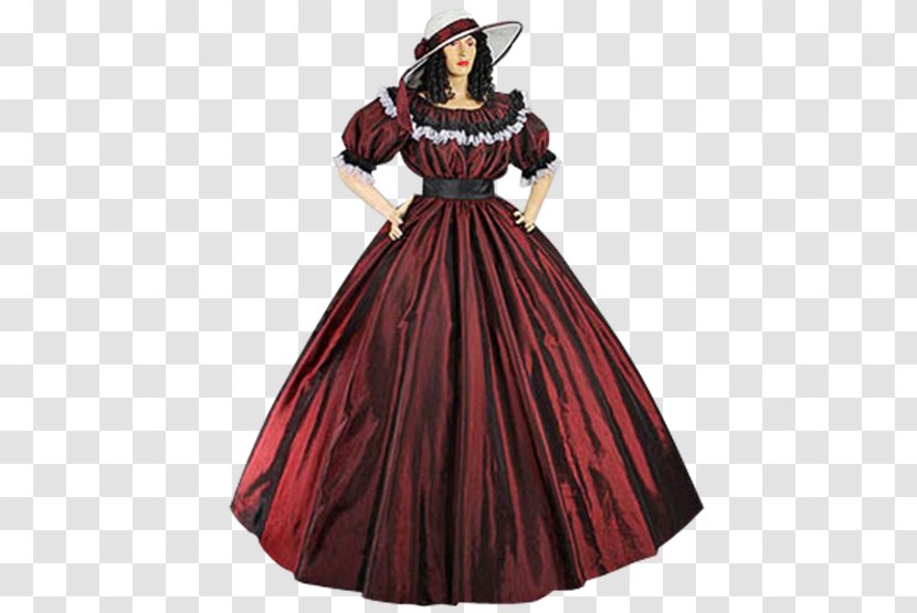 Gown Robe American Civil War Dress Clothing - Hoop Skirt - Renaissance Transparent PNG