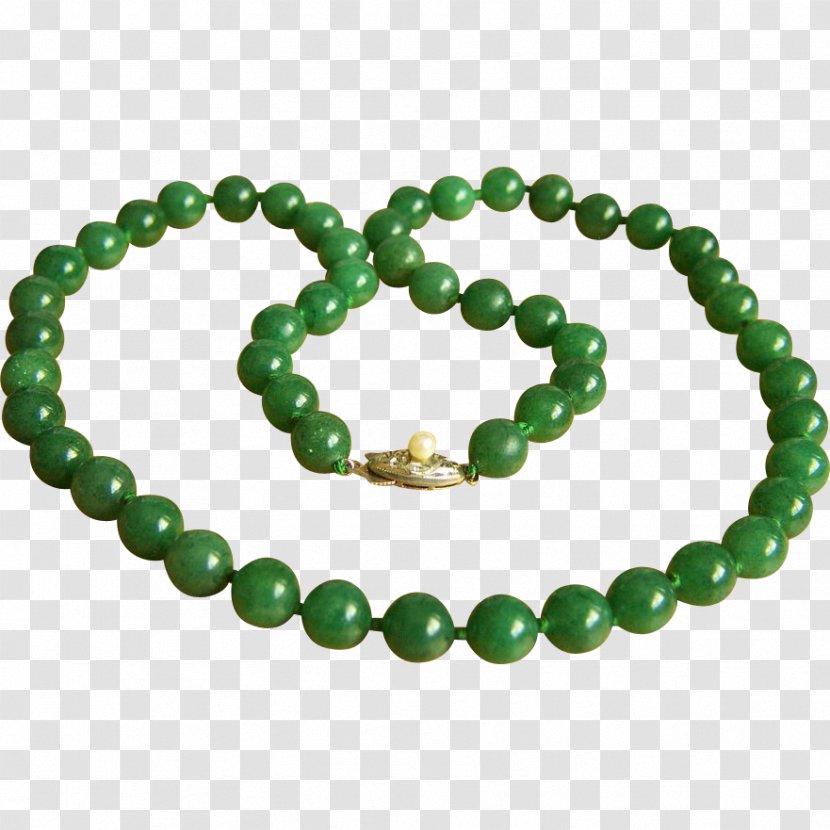 Emerald Jade Earring Bead Necklace - Pearl Transparent PNG