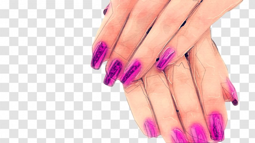 Nail Polish Manicure Finger Violet - Purple Pink Transparent PNG