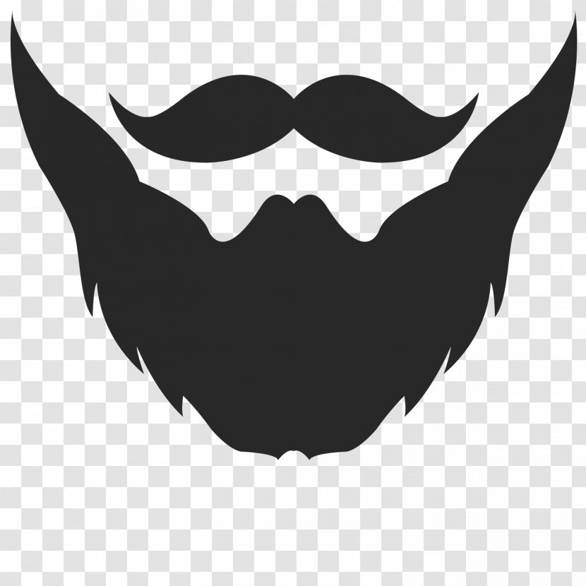 Beard Logo Moustache Clip Art - Black And White Transparent PNG