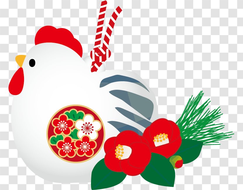 Rooster New Year Card Japanese 0 - Christmas Ornament - Tori Transparent PNG
